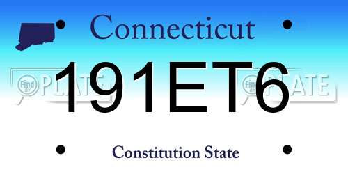 191ET6 Connecticut License Plate
