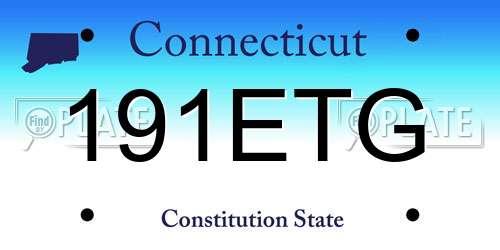 191ETG Connecticut License Plate