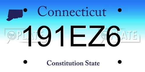 191EZ6 Connecticut License Plate