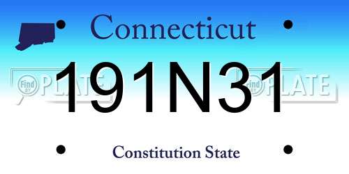 191N31 Connecticut License Plate