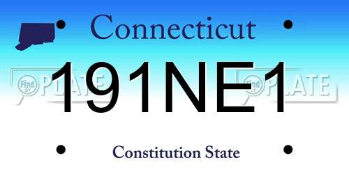 191NE1 Connecticut License Plate