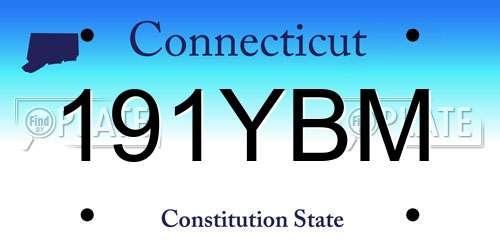 191YBM Connecticut License Plate