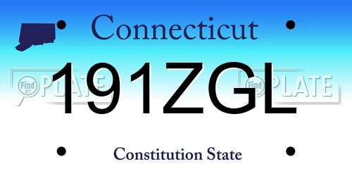 191ZGL Connecticut License Plate