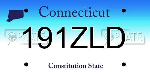 191ZLD Connecticut License Plate