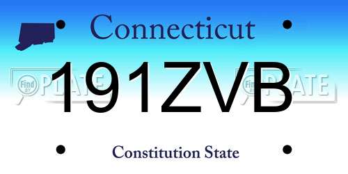 191ZVB Connecticut License Plate
