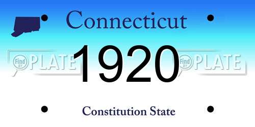 1920 Connecticut License Plate