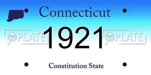 1921 Connecticut License Plate