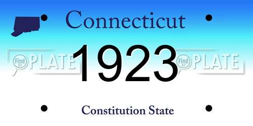 1923 Connecticut License Plate