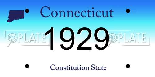 1929 Connecticut License Plate