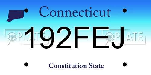 192FEJ Connecticut License Plate