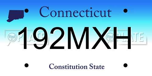 192MXH Connecticut License Plate