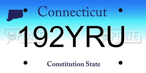 192YRU Connecticut License Plate