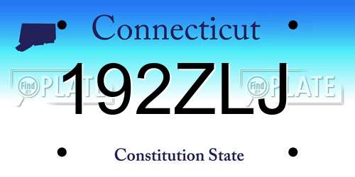 192ZLJ Connecticut License Plate