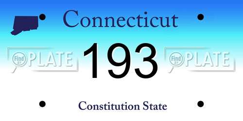 193 Connecticut License Plate