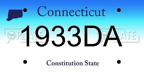 1933DA Connecticut License Plate