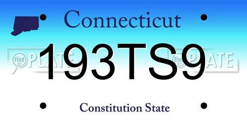 193TS9 Connecticut License Plate