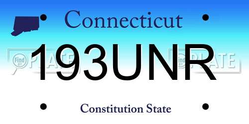 193UNR Connecticut License Plate