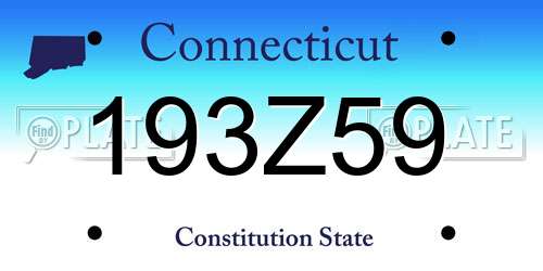 193Z59 Connecticut License Plate