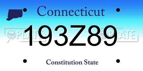 193Z89 Connecticut License Plate