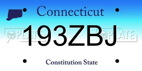 193ZBJ Connecticut License Plate