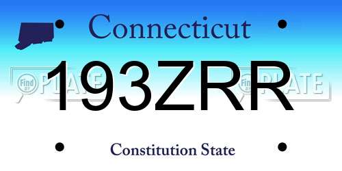 193ZRR Connecticut License Plate