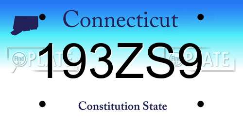 193ZS9 Connecticut License Plate