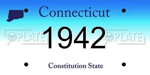 1942 Connecticut License Plate
