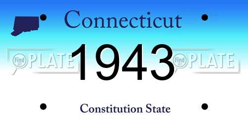 1943 Connecticut License Plate