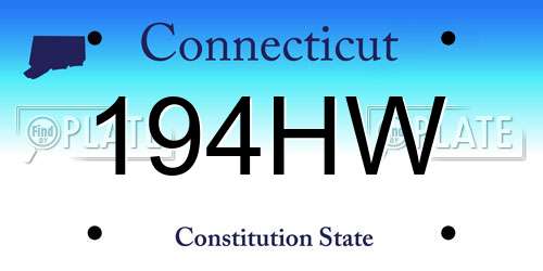 194HW Connecticut License Plate