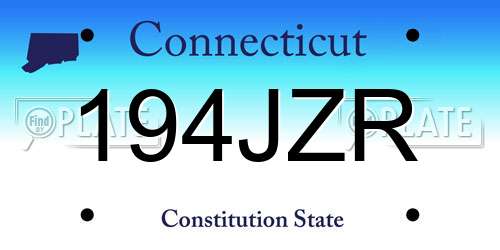 194JZR Connecticut License Plate