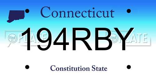 194RBY Connecticut License Plate