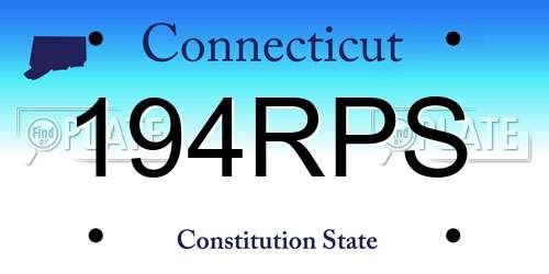 194RPS Connecticut License Plate