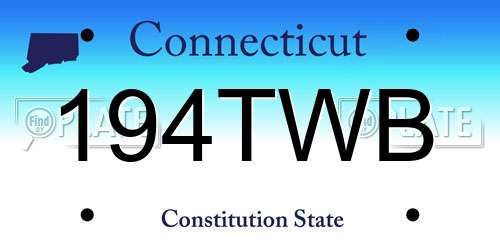 194TWB Connecticut License Plate
