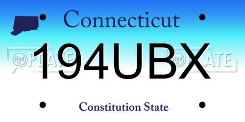 194UBX Connecticut License Plate