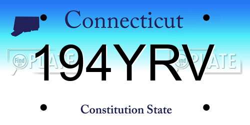 194YRV Connecticut License Plate