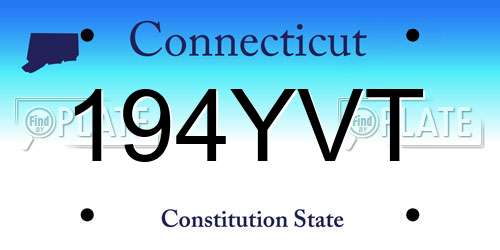 194YVT Connecticut License Plate