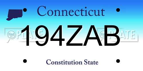 194ZAB Connecticut License Plate