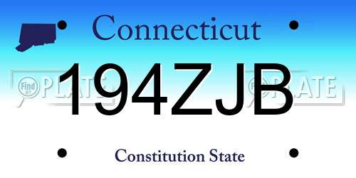 194ZJB Connecticut License Plate
