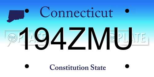 194ZMU Connecticut License Plate