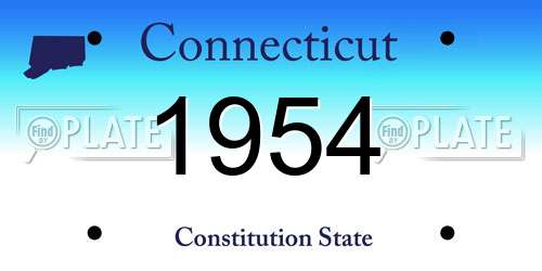 1954 Connecticut License Plate