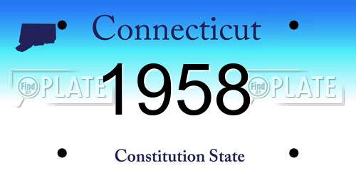 1958 Connecticut License Plate