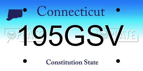 195GSV Connecticut License Plate