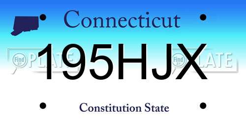 195HJX Connecticut License Plate