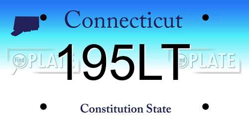195LT Connecticut License Plate