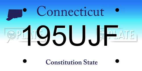 195UJF Connecticut License Plate