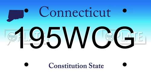 195WCG Connecticut License Plate