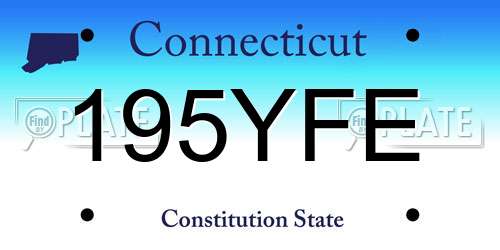 195YFE Connecticut License Plate