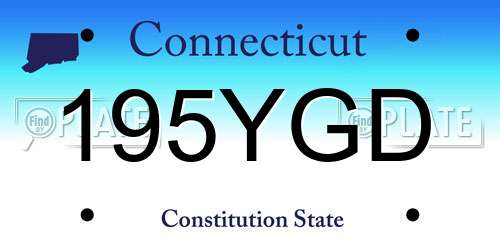 195YGD Connecticut License Plate