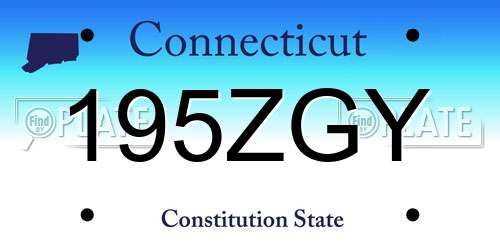 195ZGY Connecticut License Plate