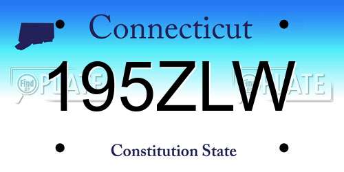 195ZLW Connecticut License Plate